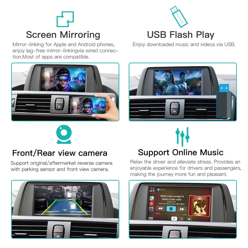 Wireless CarPlay Android Auto for BMW NBT CIC System 1 2 3 4 5 6 7 Series X1 X3 X4 X5 X6 MINI E60 E84 E70 F26 F25 F10 F11F20 F21