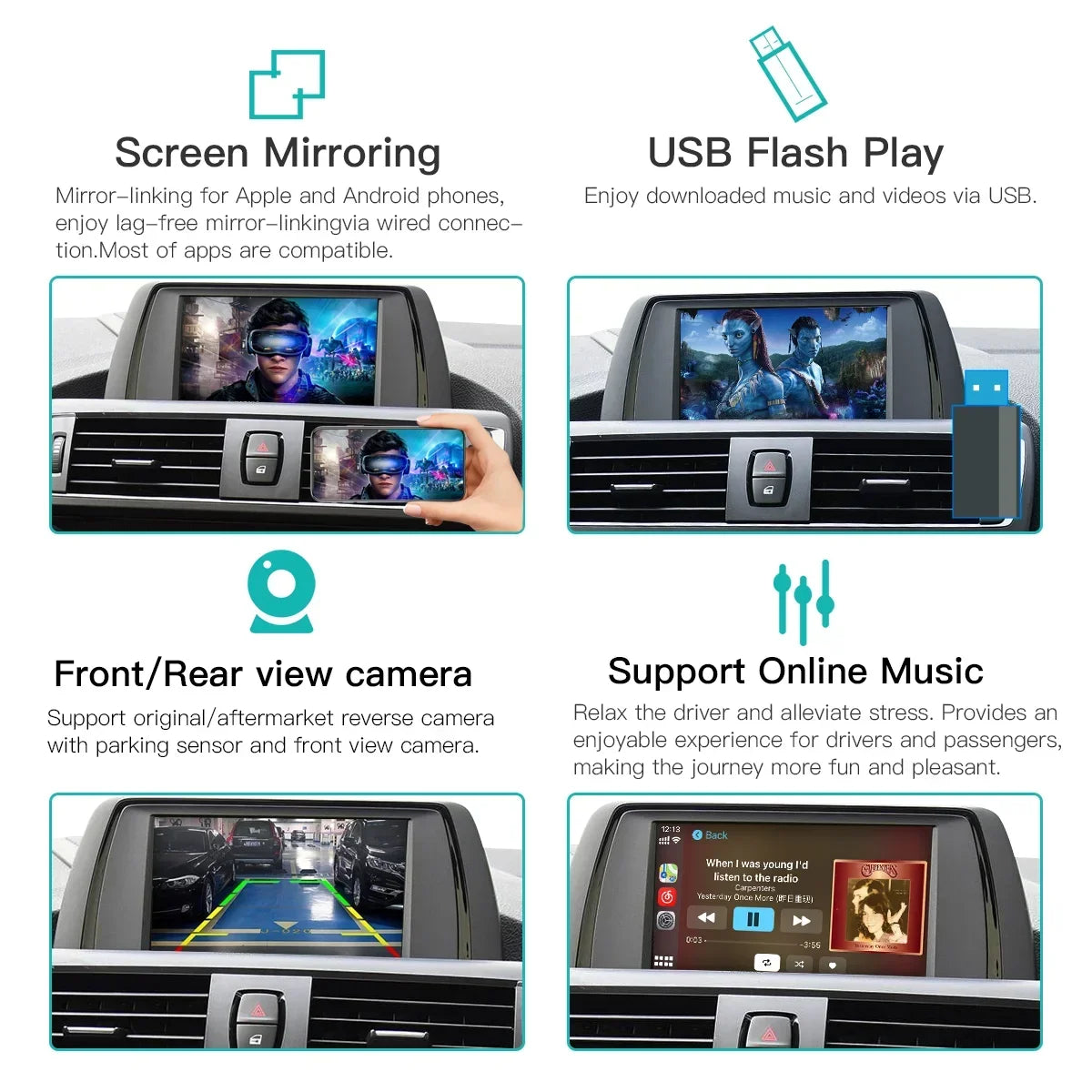 Wireless CarPlay Android Auto for BMW NBT CIC System 1 2 3 4 5 6 7 Series X1 X3 X4 X5 X6 MINI E60 E84 E70 F26 F25 F10 F11F20 F21
