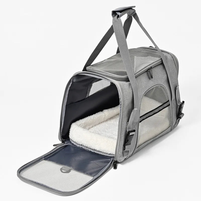Breathable Pet Carrier Bag, Portable Foldable Travel Handbag for Small Cat Dog Outdoor