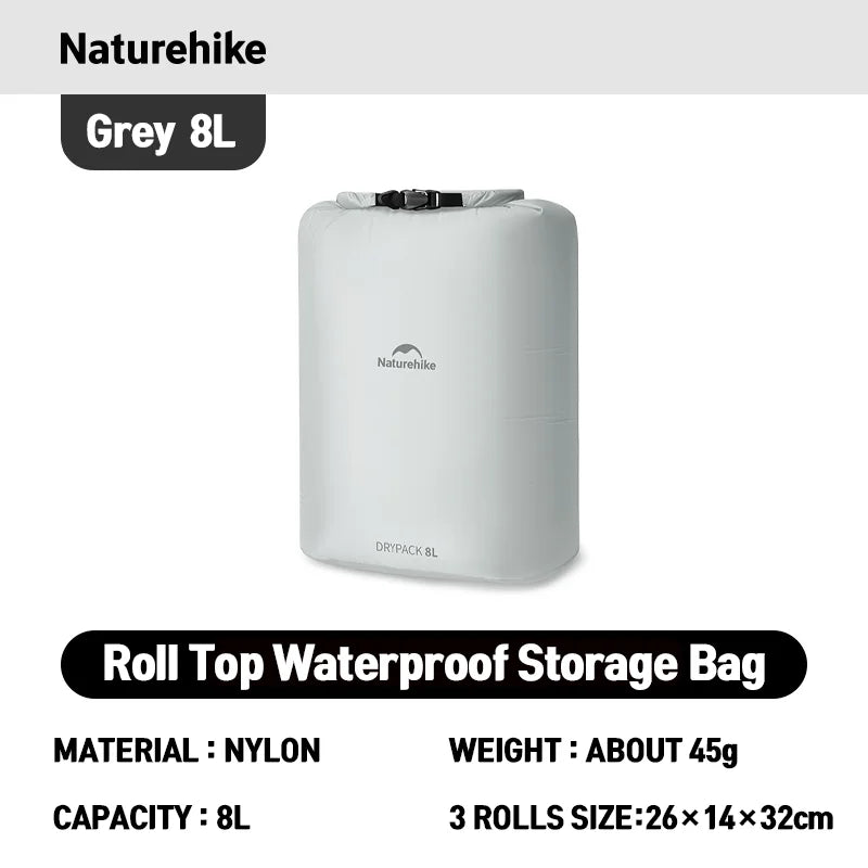 Naturehike Rolled Storage Bag Outdoor Travel Hiking Lightweight Waterproof Vacuum Compression Dispenser Bags Portable Organizer
