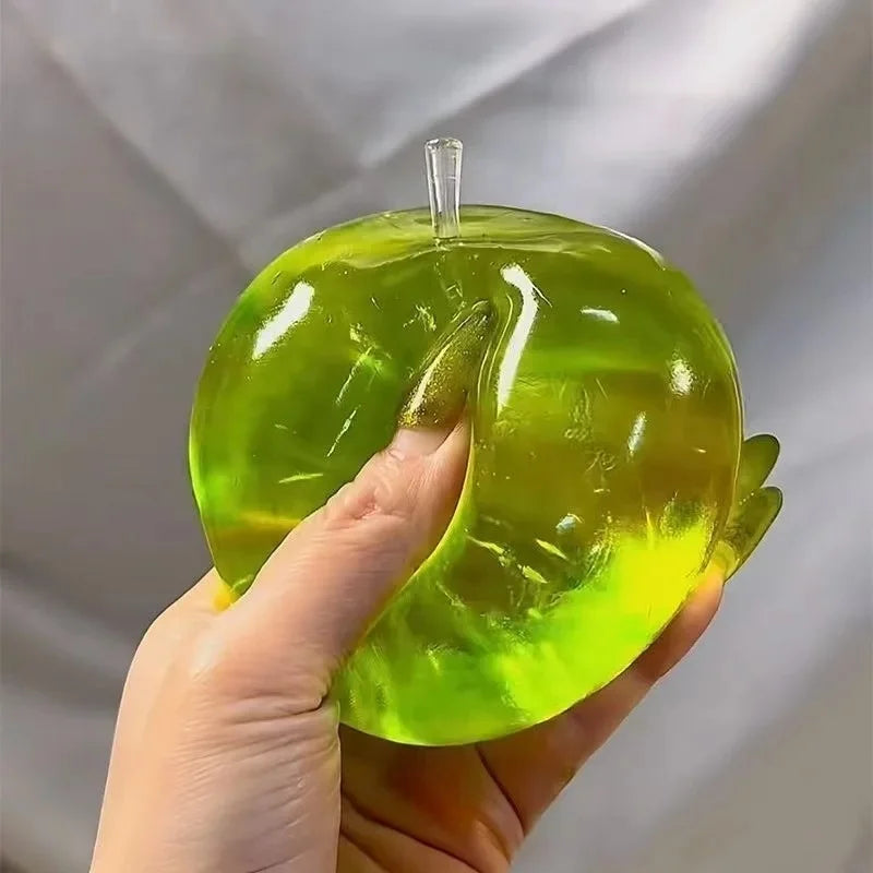 Squishy Green Apple Stress Ball Fidget Sensory Toy for ADHD Autism Slow Rebound Squeeze Toy for Kids Adults Decompression Gift