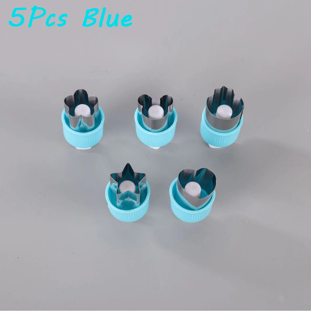 3/5/8Pcs Pressed Fruit Printing Cutting Flower Vegetable Kitchen Embossing Biscuit Cookie Cutting Mold For Kids Lunch Bento Box