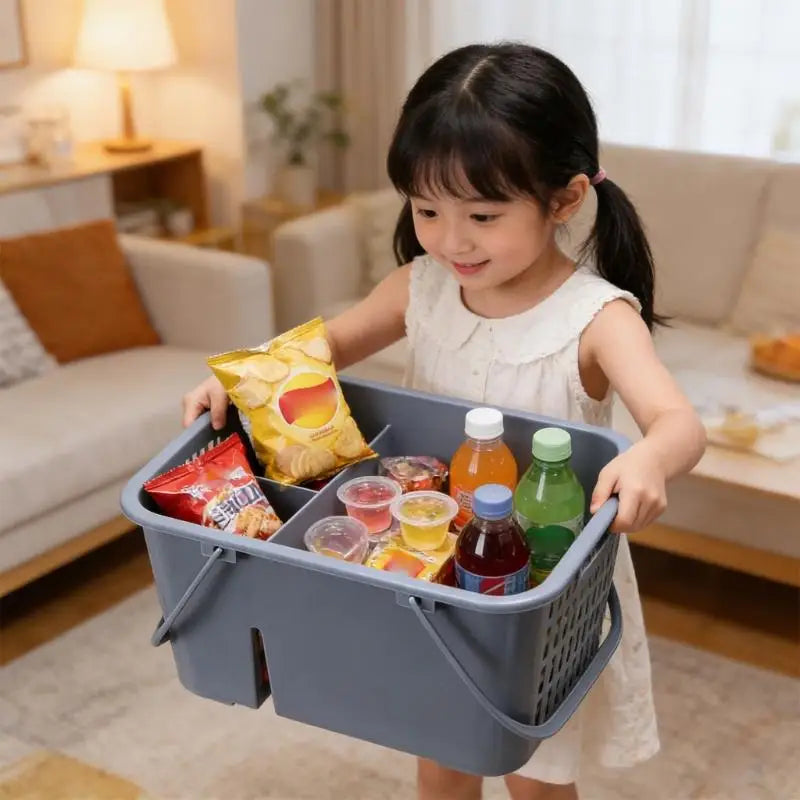 4 Compartment Tool Organizers Basket With Double Handles For Easy Carrying Storage H9EE