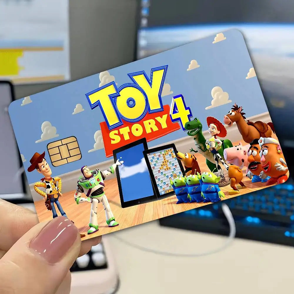 Cartoons Animations T-Toy Story 2024 Anime Cartoon Skin Stickers Film Tape Case For Big Credit Debit Card Front Side