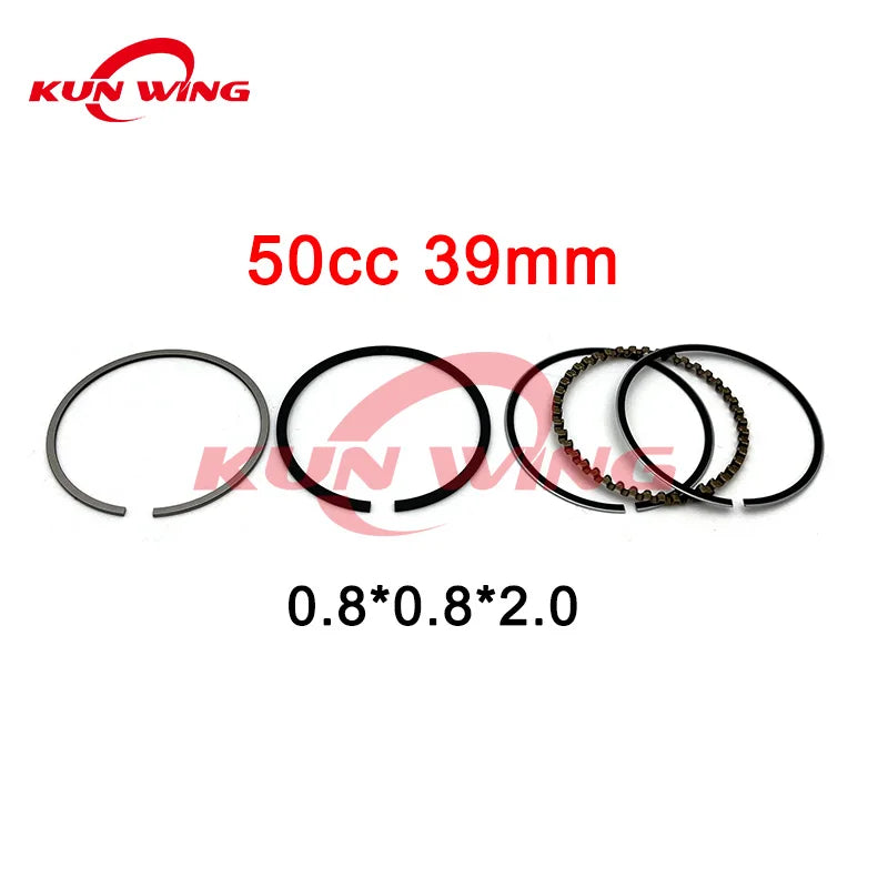 Piston Rings 39mm 44mm 47mm 50mm 52.4mm For GY6 50 60 80 100 125 150 CC 4 Stroke Moped Scooter ATV Pit Bike Motorcycle