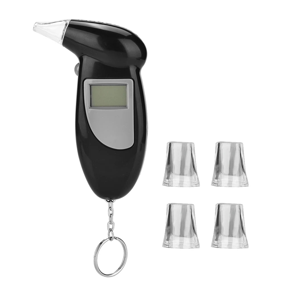 Alcohol Tester Mouthpieces Digital Driving Breath Breathalyzer LCD Dispaly Mini Breathalyzer Alcohol Tester No Backlight