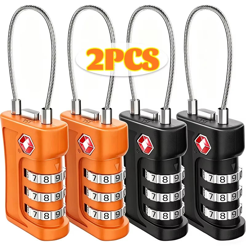TSA Customs Lock 3 Digits Travel Password Changeable Lock Digital Lock Zinc Alloy Suitcase Luggage Anti-theft Lock for Airplane