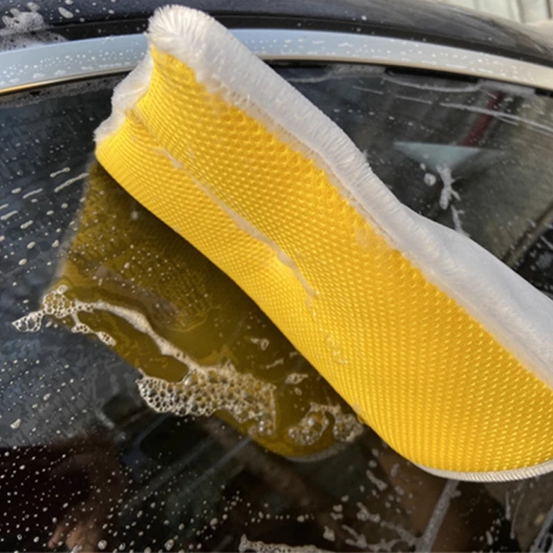 1/2PCS Multi-purpose Car Upholstery Cleaning Gloves Glass Removes Dirt Car Wash Gloves Double-sided Cleanable Sponge Accessories