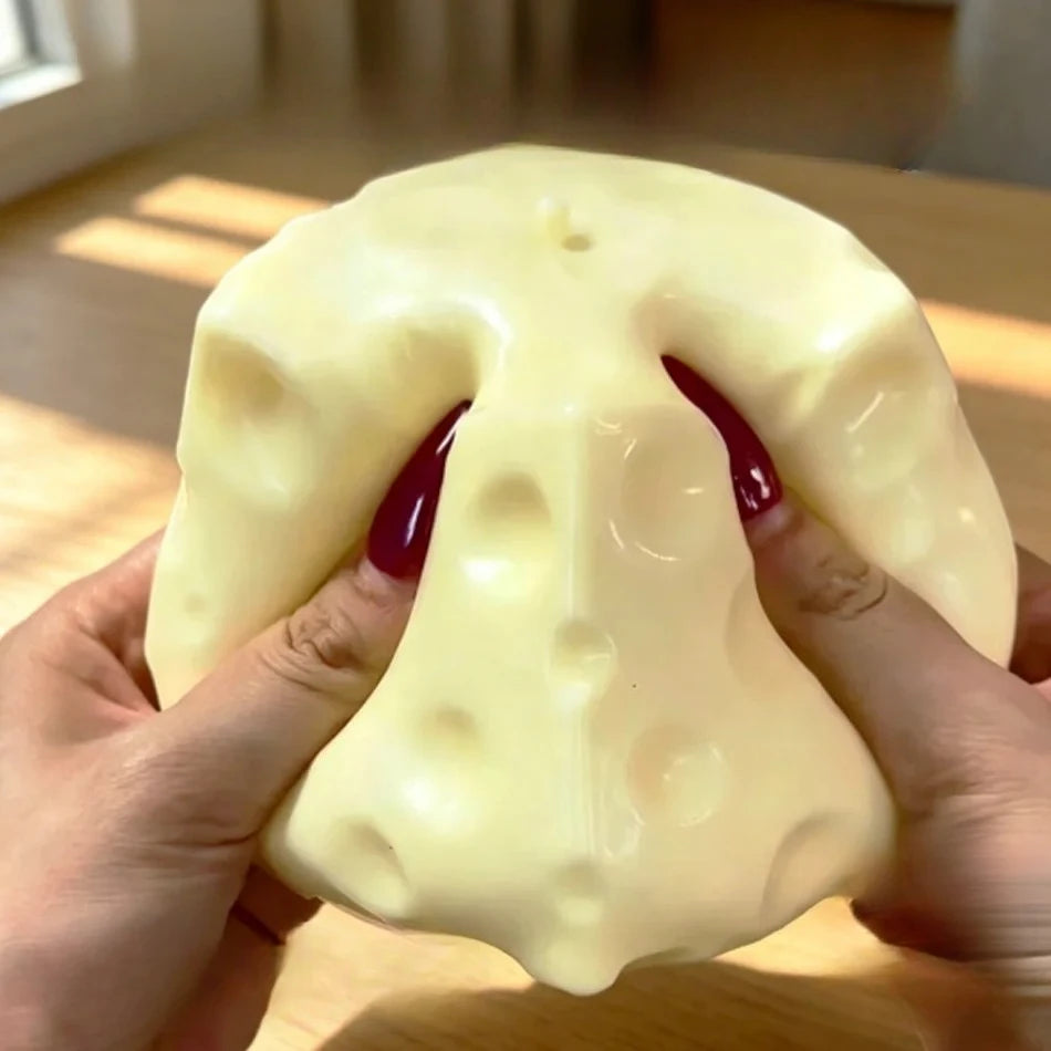 2026 Cheese Cube Stress Ball Big Cheese Shapeable Squeeze Ball Non-Bounce Fidget Toy ASMR Sensory Anti-Stress Christmas Gift