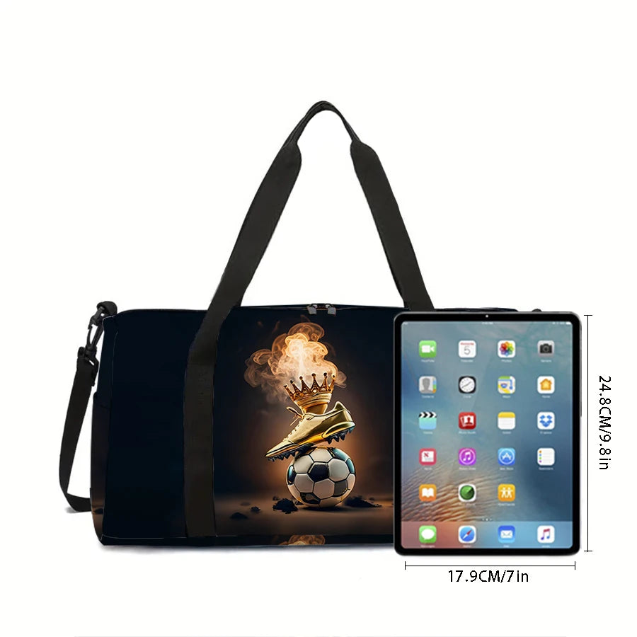 Large Travel Bag Flame Football Multi-Functional Duffle Tote Bag Handbags Waterproof Gym Bags For Boys/Girls Kids Fitness bag