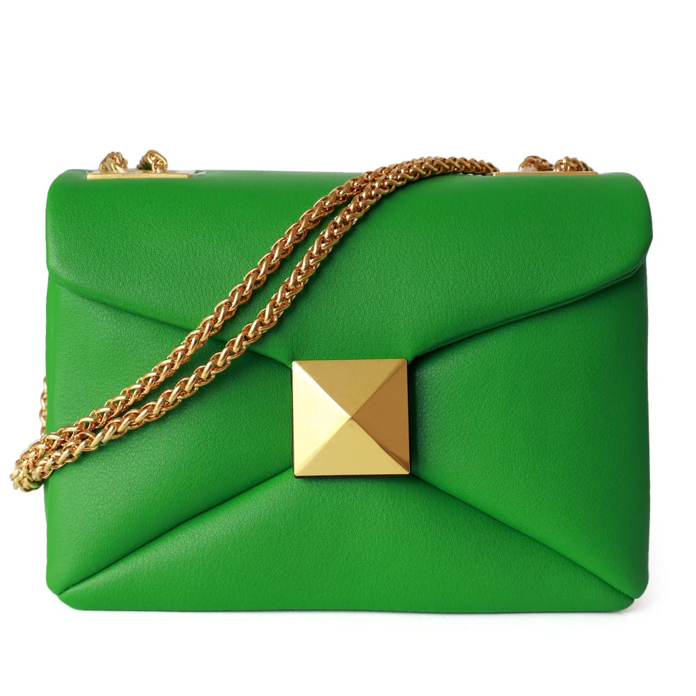 UBELLIN Luxury Designer Women's Crossbody Bag Real Leather Small Square High Quality Cowhide Underarm Shoulder Fashion Bag