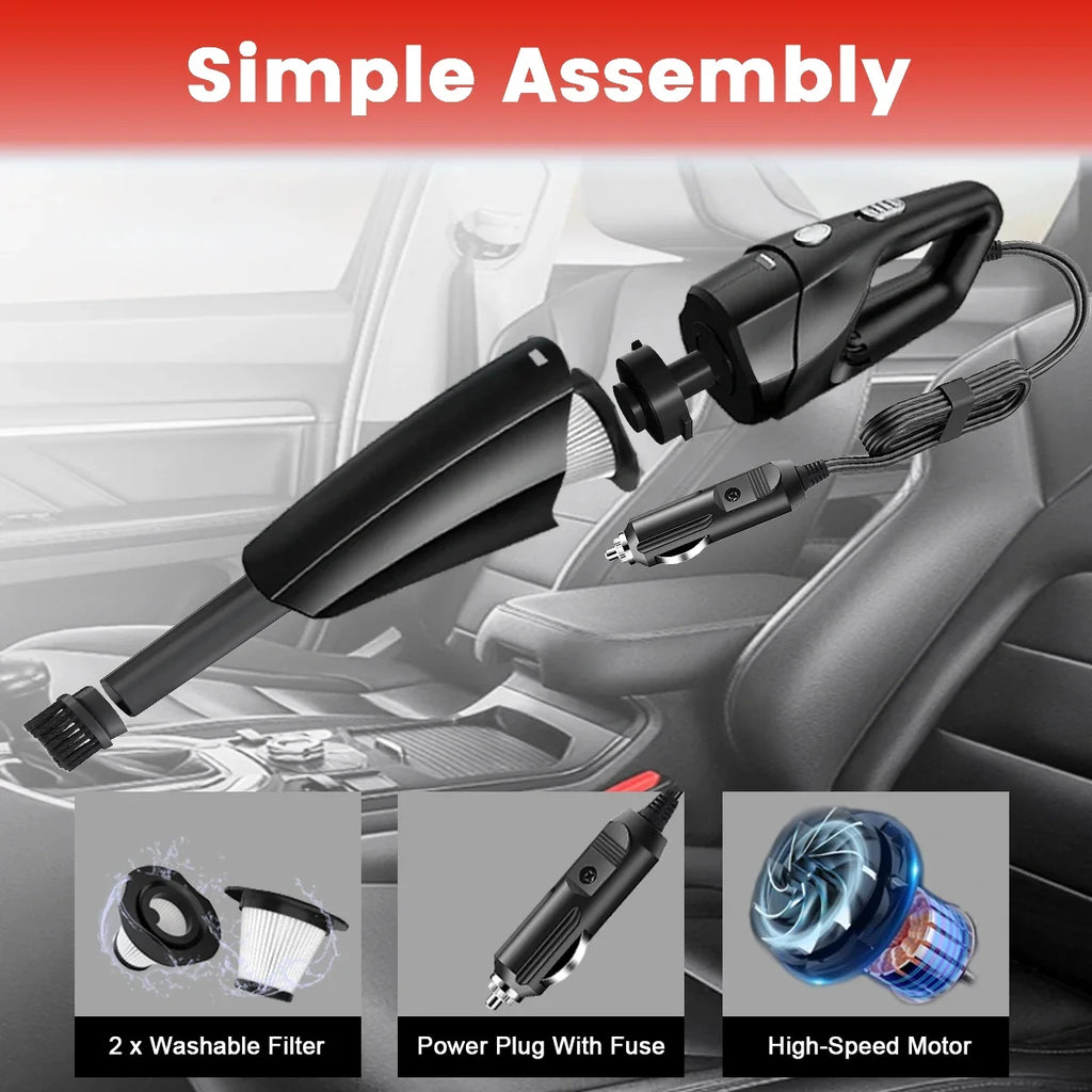 Wired Handheld Portable Mini Car Vacuum Cleaner High Suction 12V Multi-Purpose Small Household Pump for Vehicles