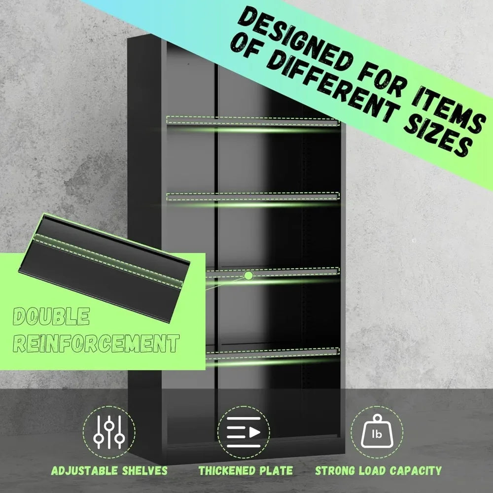 72” Metal Storage Cabinet, Garage Cabinets and Storage System with Doors and Shelves