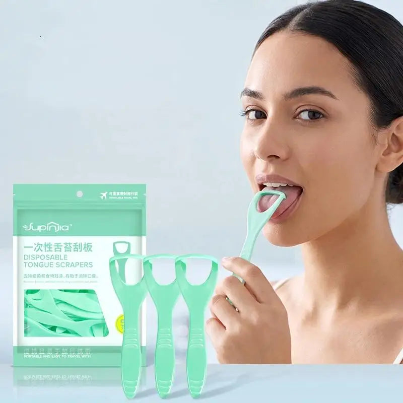 Tongue Scraper For Adult Disposable Tongue Cleaning Tool Plastic Mouth Scraper Travel Convenient Oral Hygiene Care Appliances
