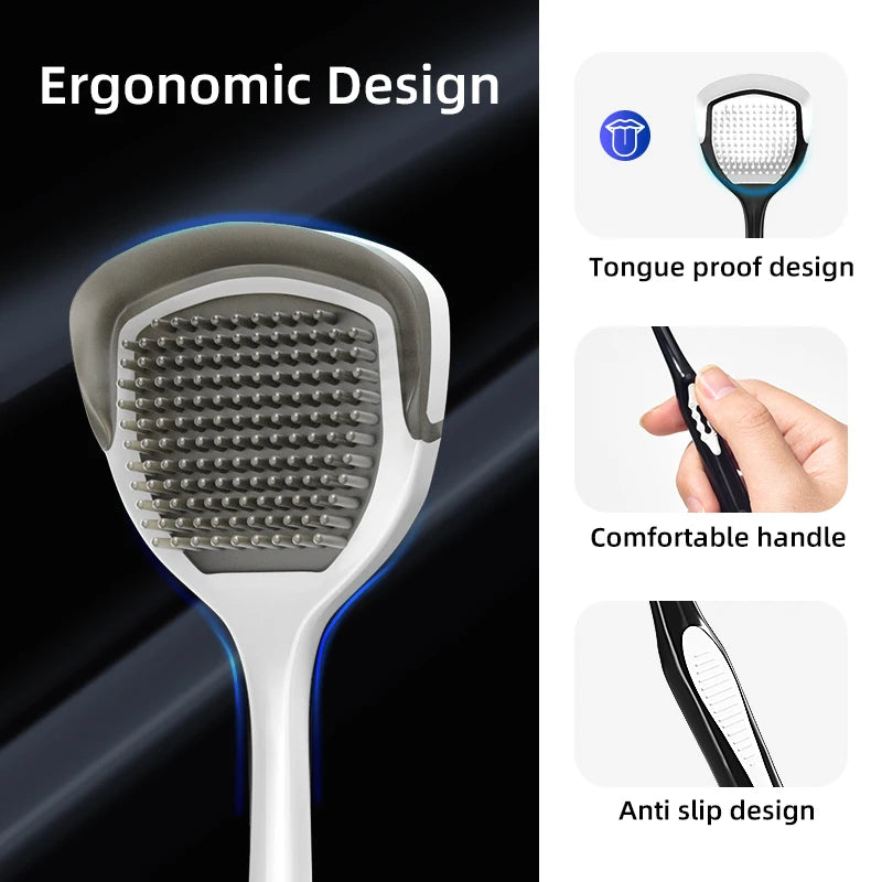 Y-kelin Men's Tongue Scraper Brush  Removal Tool Oral Cleaning and Odor   Coating