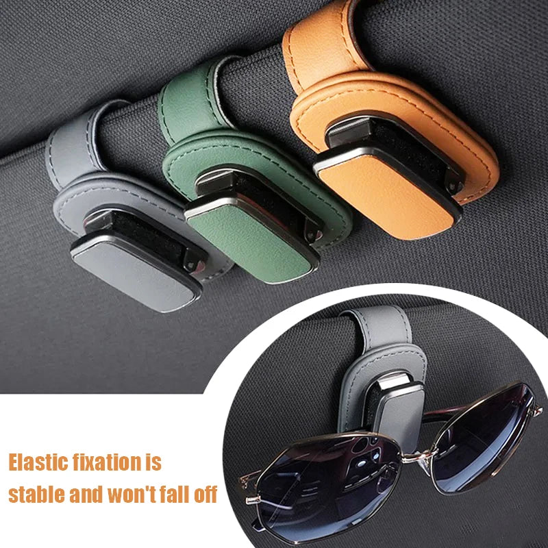 2024 Automotive Glasses Storage Clip Visor Sunglasses Holder Super Fiber Leather Automotive Interior Accessory Glasses Holder