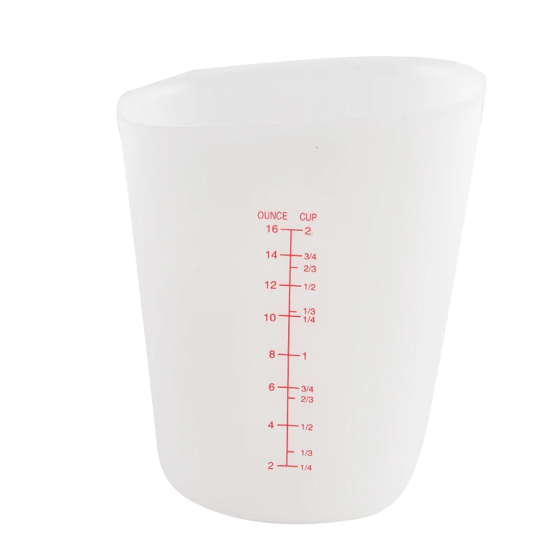 1PC Silicone Measuring Cup with Scale Transparent Measuring Cup Heat Resistant Soft Measuring Cup Baking Tool