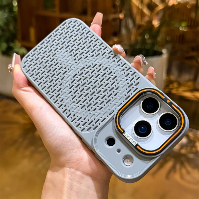 Cooling Mesh Camera Mount Case For iPhone 17 15 14 13 12 16 Pro Max Plus For Magsafe Charge Shockproof Heat Dissipation Cover
