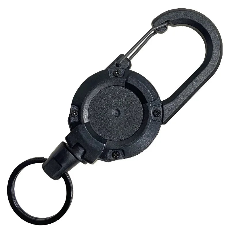 Retractable Heavy Duty Pull Reel Carabiner Multitool Survivalowy Buckle Spring Key Ring Outdoor Sporty Attachment Keychain Tool