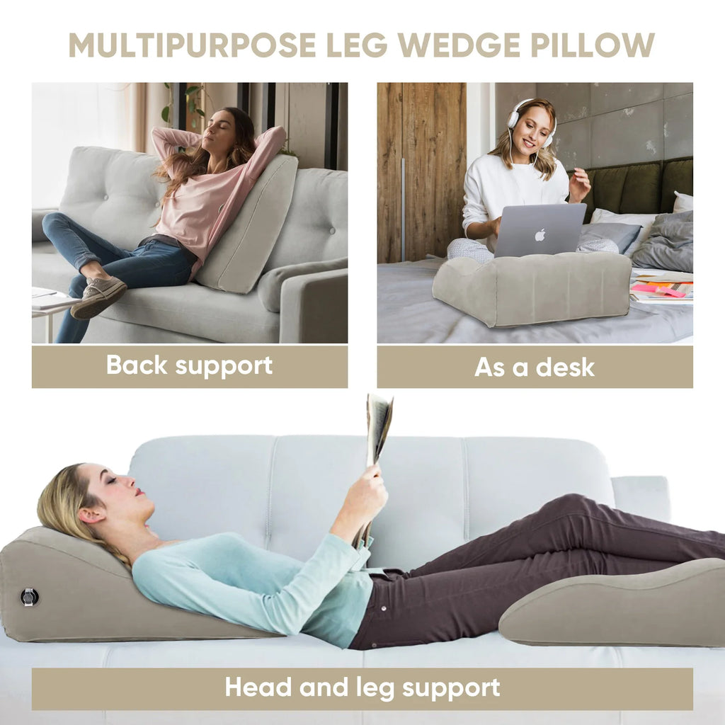 Leg Elevation Pillows,Inflatable Leg Pillows for Swelling, Portable Wedge Pillow for Improve Circulataion and Reduce Swelling,Su