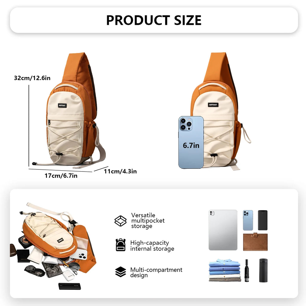 Casual Portable Shoulder Bag, Crossbody Bag, 2026 New Style Chest Bag, Ultra-Light Portable Small Tote Bag for Men and Women, Sports Trendy Bag for Hiking, Mountain Climbing, and Shopping