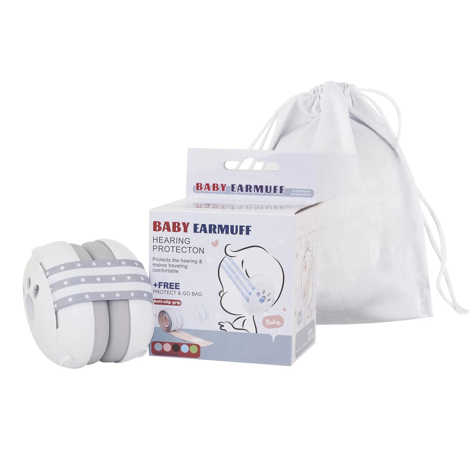 2 in 1 Baby Earmuff Mini-headset Adjustable Noise-proof Ear Protection Kids' Outdoor Sleep and Airplane Anti-noise Earmuffs
