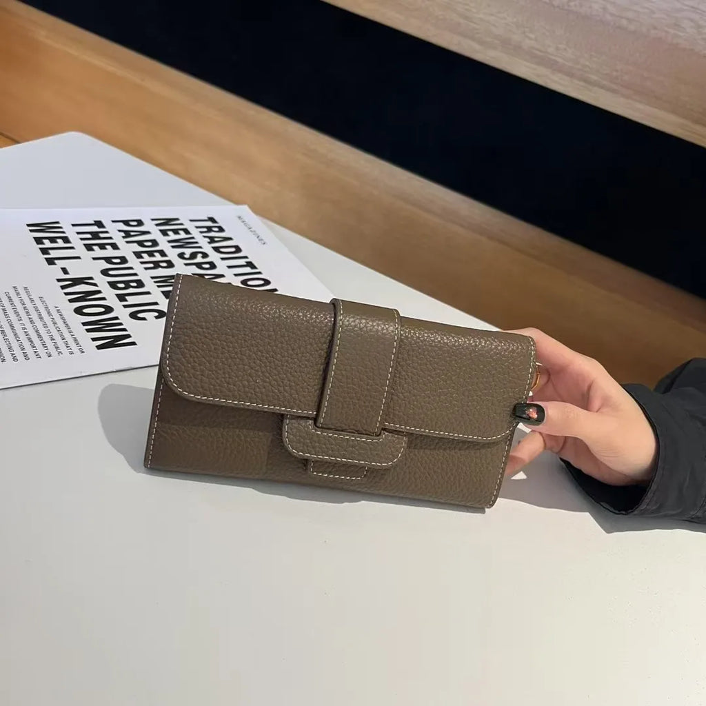 2025 Latest Light Luxury High Quality Lychee Pattern Cowhide Clutch Bags Fashion Lady Genuine Leather Shoulder Bags