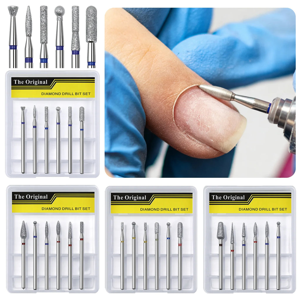 6Pcs/box Multi Functional Nail Cutters Electric Nail Drill Bits For Manicure Pedicure Tungsten alloy Grinding Head Nail Tools
