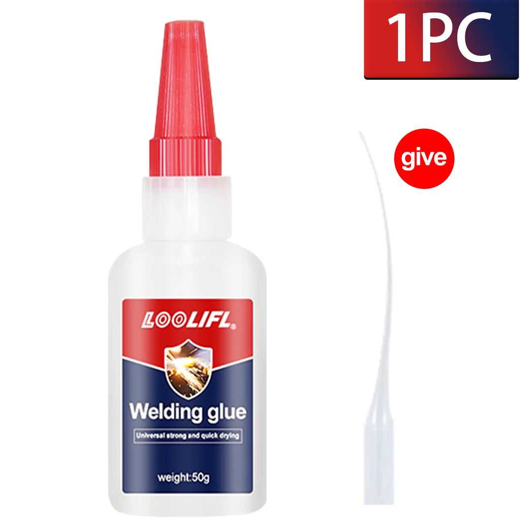 LOOLIFL 7PCS 50ml Super glue High Strength Quick-drying Cyanoacrylate Adhesive for leather, rubber, wood, Metal Liquid glue 20g