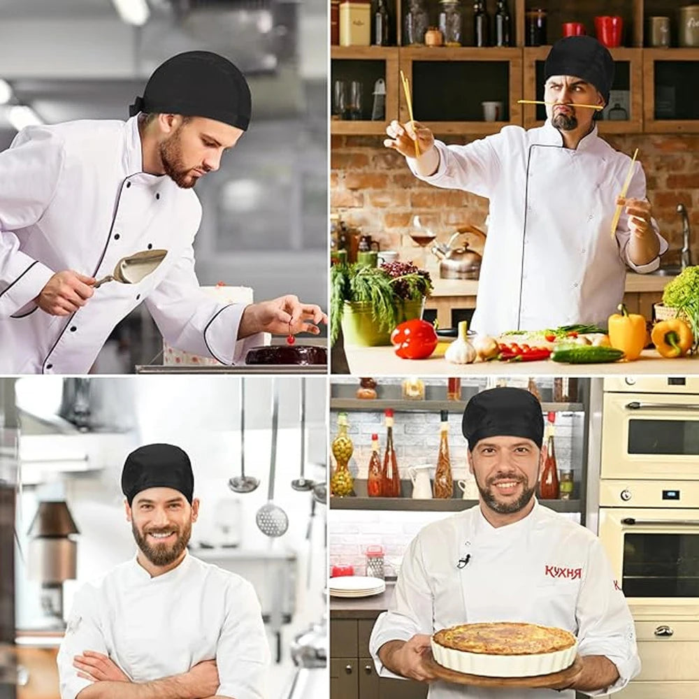 Personalized Chef Hat Custom Name Logo Kitchen Beanie Breathable Polyester Cooking Cap for Home Restaurant Bakery Chef Gifts
