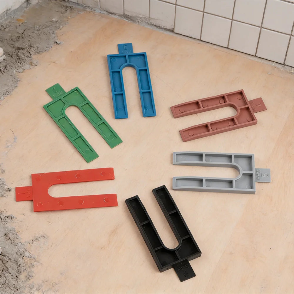 Reusable U-Shaped Tile Leveling Spacers, 1/2/3/4/5/6MM Plastic Tile Spacers for Tile Installers/Leveling System, Hand Tools