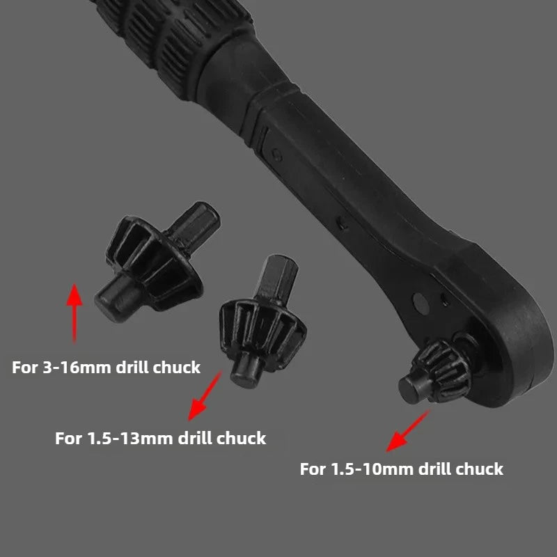 Electric Drill Special Chuck Key Wrench Labor-saving 2-in-1 Ratchet Quick Disassembly Three-jaw Key Handgun Drill Accessories