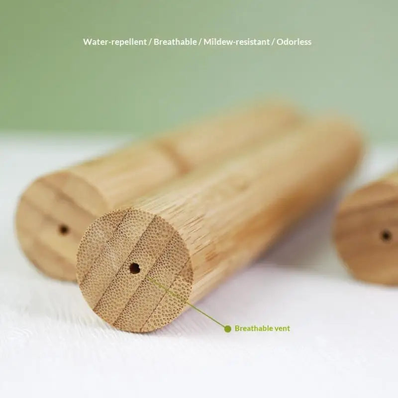Empty Bamboo Toothbrush Tube & Tea Bottle Eco-Friendly Toothbrush Case Travel Portable Tooth Brush Holder Box