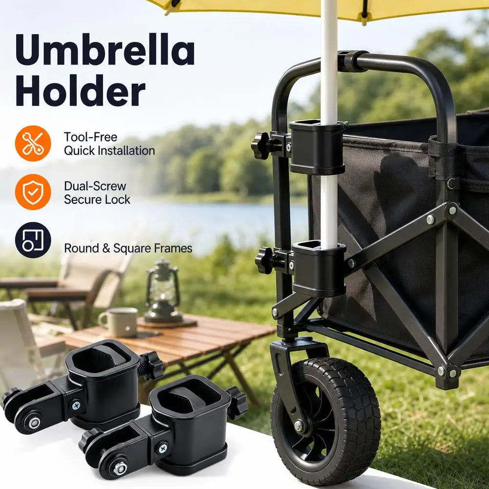 Camping Wagon Clamp Set Portable Umbrella Pole Clamp Kit Camping Wagon Bracket Easy to Install Outdoor Hardware Compact ﻿