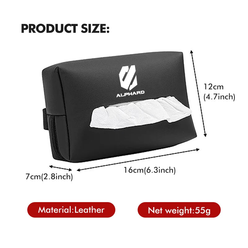 Car Tissue Box Cover Seat Back Hanging Type Tissue Storage Case For Toyota Alphard Vellfire 2003-2011 2012 2013 2014 10 20