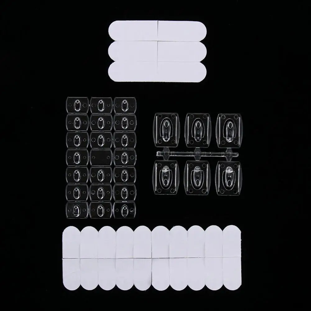 6/20pcs Small Size Transparent Removable Hook Strong Seamless Christmas Cable Clamp Adhesive Hook Kitchen Wall Bedroom Wall Rack