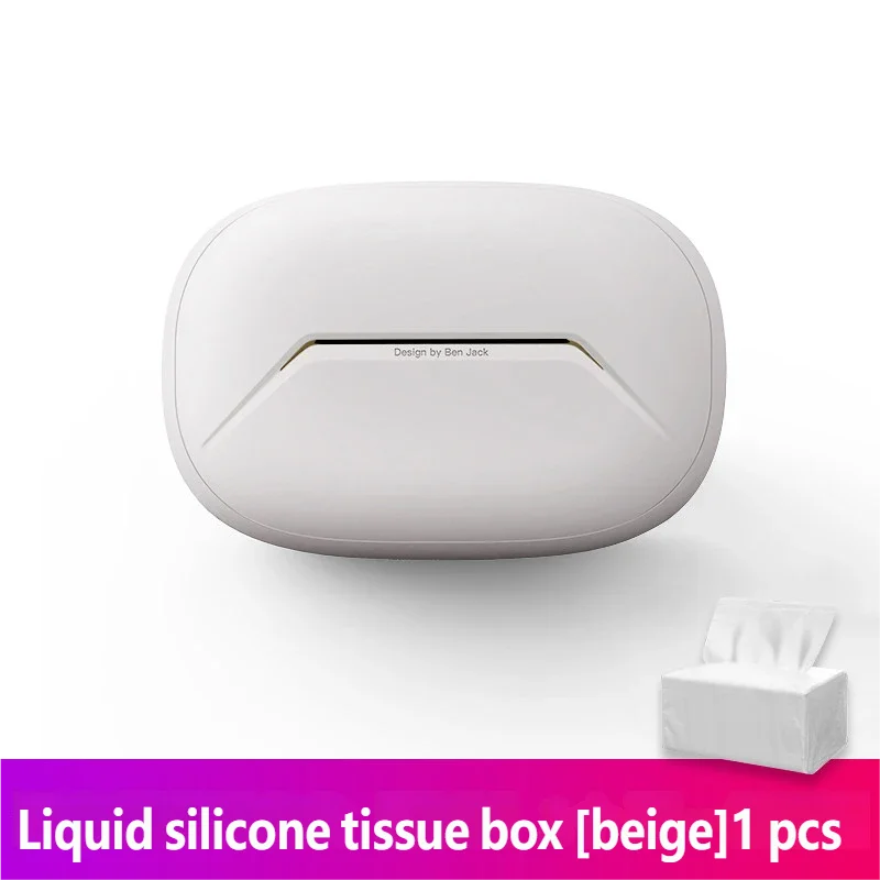 For Tesla Model YL Model Y Model 3 Car Tissue Box Silicone Drawout Paper Box Bag Cover Hanging Car Interior Decoration