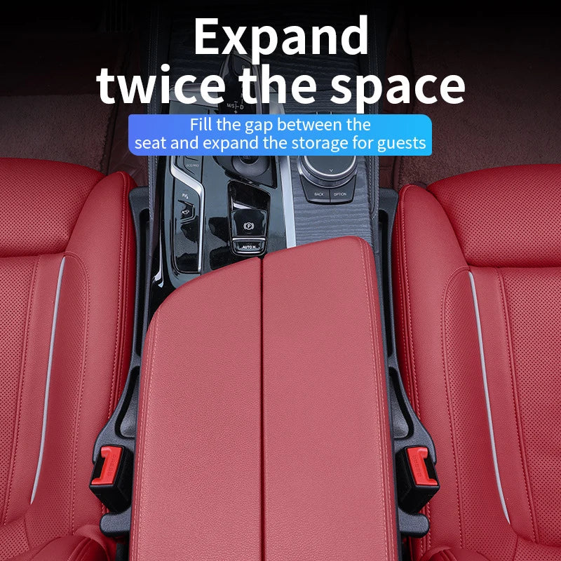 2 Pieces Car Seat Gap Filler Storage Bag Universal Fit No-Drop Side Gap Filler with Storage Slot And Hook for Vehicle Seat Gap S