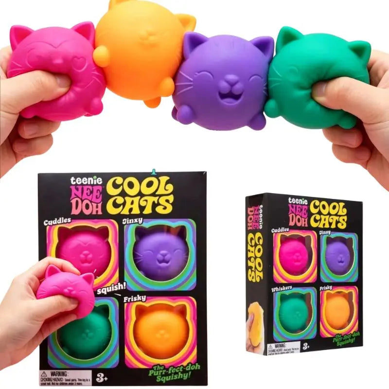 2026Nee DOH Nice Ice Baby Fidget Cube Set 4 Pack Super Solid Squish Sensory Toys Non-toxic Squeeze Toys for ADHD and Autism Gift