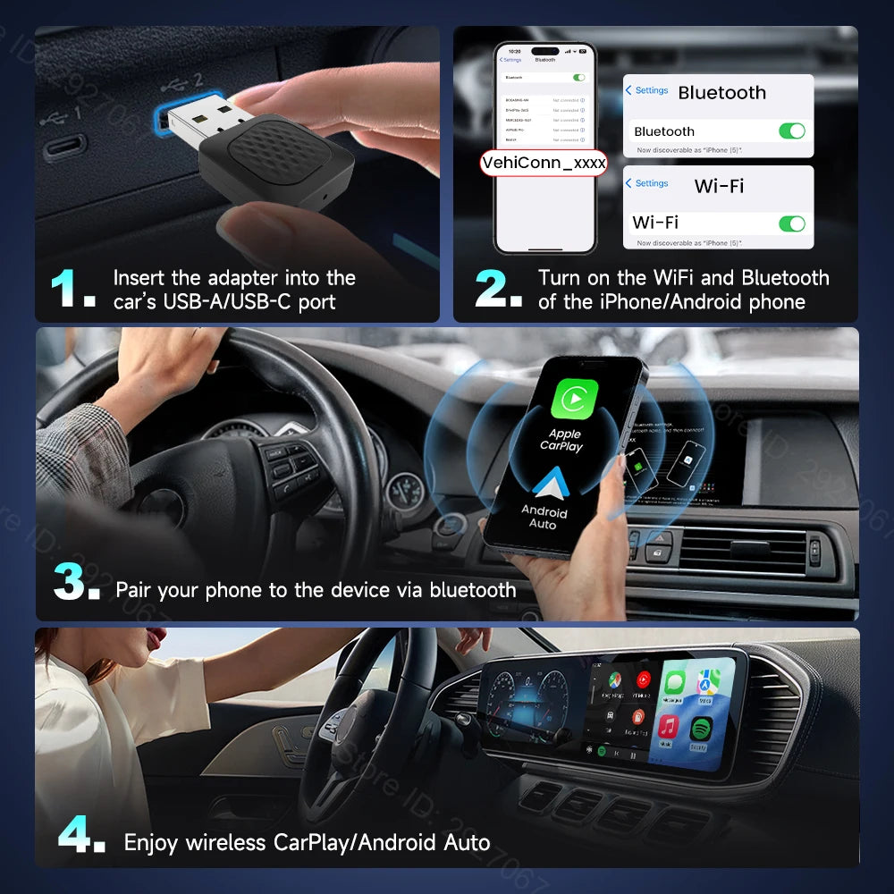 CarlinKit Wireless CarPlay Adapter Mini Ultra 2air Android Auto Box Plug and Play Wired To Wireless USB Dongle WiFi Auto Connect