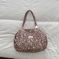 New Fashion Fold Shoulder Bag Women Korean Style Large Capacity Canvas Leopard Print Tote Bag Stylish Relaxed Commuting Bag