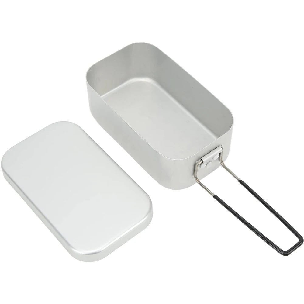 800ML Aluminum Lunch Boxes Outdoor Camping Cookware Tableware Foldable Handles Picnic Box Cooking Food Bento Box For Hiking