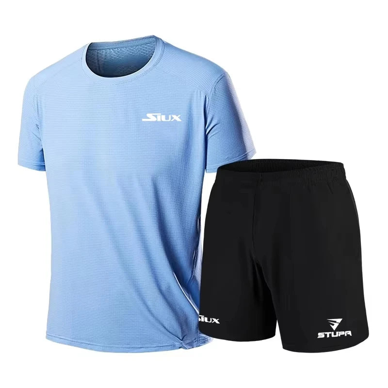 Summer Fashion Casual Brand Men's Sportswear Breathable Quick-drying Shirt, Shorts, Two-piece Set Of New Tennis Training Clothes