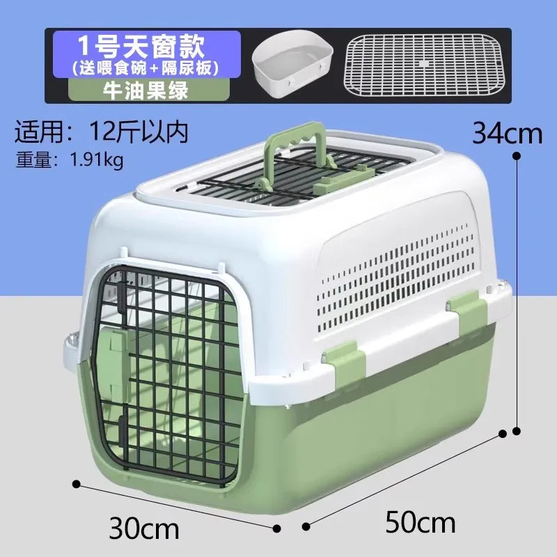 ‌Large Dog Crate for Air Travel - Pet Carrier with Wheels, Foldable Kennel for Golden Retriever, Airline Approved Portable Cage