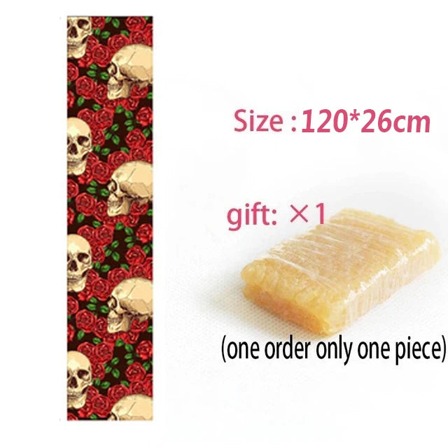 120cm Dancing Longboard Griptapes Long Board Grip Tape Skateboard Griptapes Anti-Slid Sandpaper Colorful Graphic Deck Protective