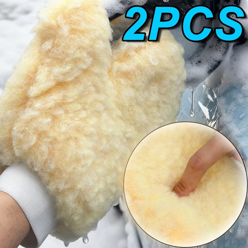 1/2PCS Auto Long Plush Pipe Brush Mittens Paint Brushes Paint Gloves Brushes for Car Washing Gloves Daub Cleaning Tools