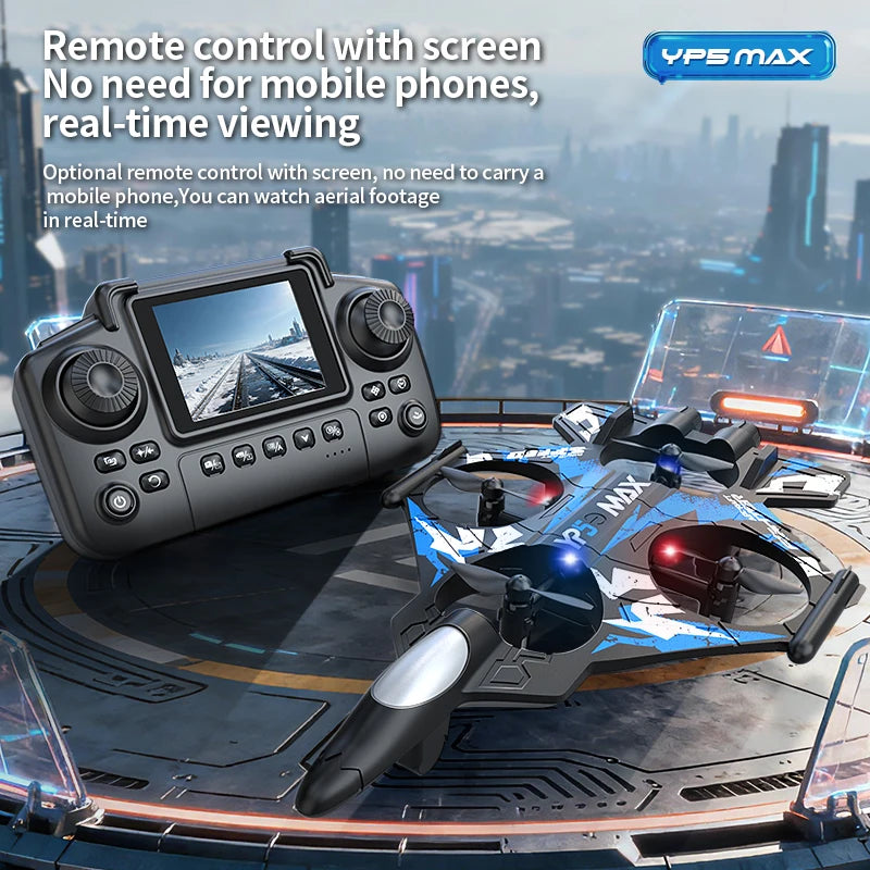 YP5MAX FPV Drone 4K HD Camera Screen Remote Control launch Hovering Circling Flight EPP Anti-Collision Easy Control Kid Toy Gift