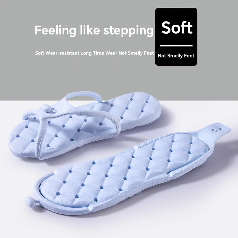 1Pair Solid Color Portable Folding Slippers Lightweight Nonslip Flip-flops ， Men Women Indoor Outdoor Beach Travel Trip Home Use