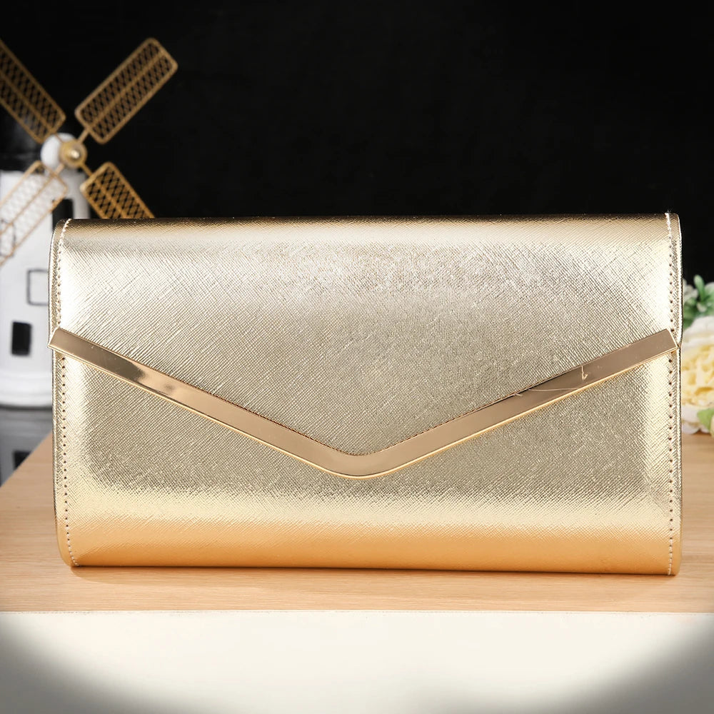 New shiny evening bag - high-end metallic edges, versatile for formal banquets, ceremonies and gatherings. Handbag for ladies