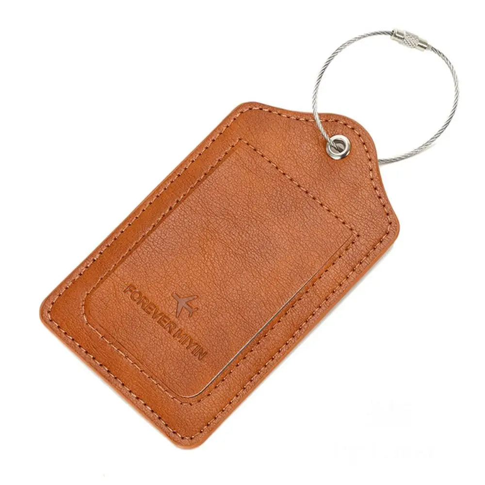 Women Man Anti Loss Wire Rope Loop Leather Luggage Tags Privacy Protection Cover Versatile Baggage Tag Waterproof Boarding Pass